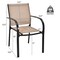 Patio Bistro Armchairs 2 Pack Stackable Steel Outdoor Brown Black